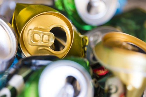 Waste sorted into recyclables and general waste for skip disposal